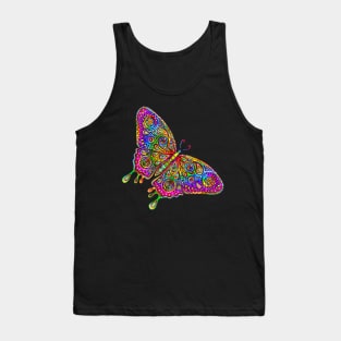 Psychedelic Paisley Rainbow Butterfly Tank Top